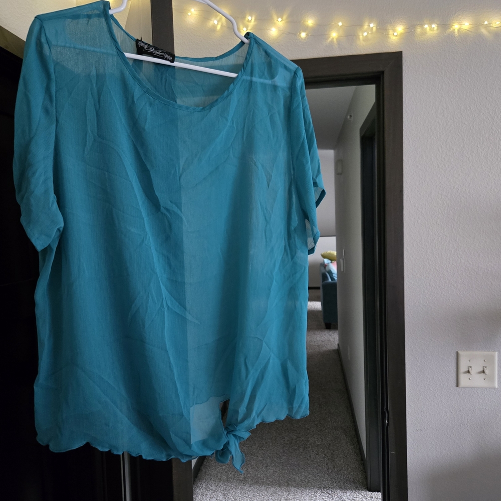 Sheer Tie-Hem Women’s Top